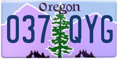 OR license plate 037QYG