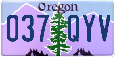 OR license plate 037QYV