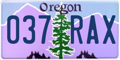 OR license plate 037RAX