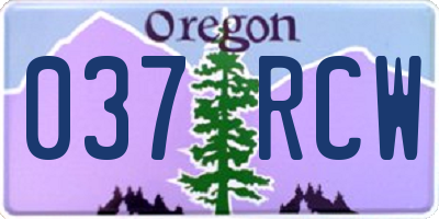 OR license plate 037RCW