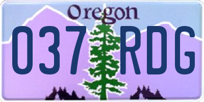OR license plate 037RDG