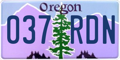 OR license plate 037RDN