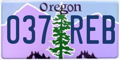 OR license plate 037REB