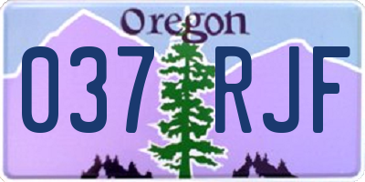 OR license plate 037RJF