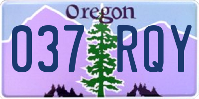 OR license plate 037RQY