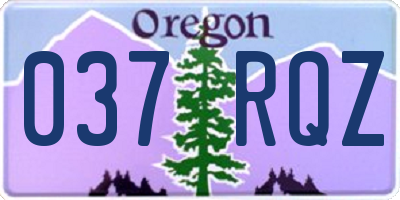 OR license plate 037RQZ