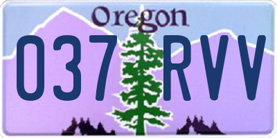 OR license plate 037RVV