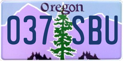 OR license plate 037SBU