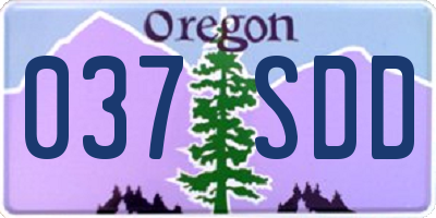 OR license plate 037SDD