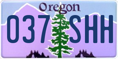 OR license plate 037SHH