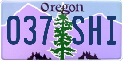 OR license plate 037SHI