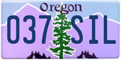 OR license plate 037SIL