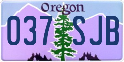 OR license plate 037SJB