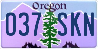 OR license plate 037SKN