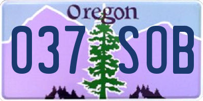 OR license plate 037SOB