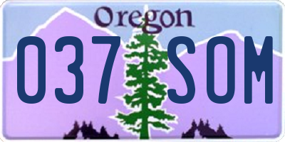 OR license plate 037SOM