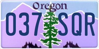 OR license plate 037SQR