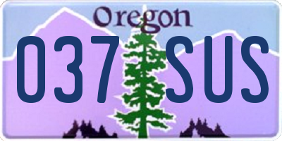 OR license plate 037SUS