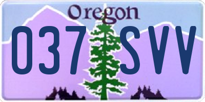 OR license plate 037SVV