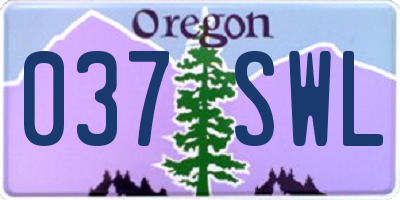 OR license plate 037SWL
