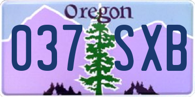 OR license plate 037SXB