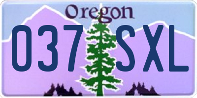 OR license plate 037SXL