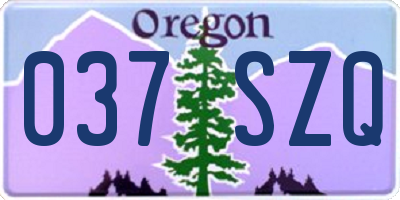 OR license plate 037SZQ