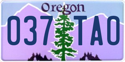 OR license plate 037TAO