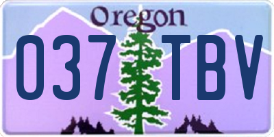 OR license plate 037TBV