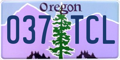 OR license plate 037TCL