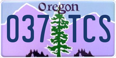 OR license plate 037TCS
