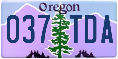OR license plate 037TDA