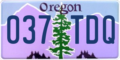 OR license plate 037TDQ
