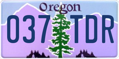 OR license plate 037TDR
