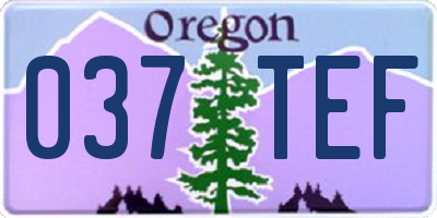 OR license plate 037TEF