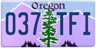 OR license plate 037TFI