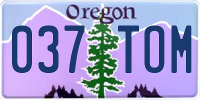 OR license plate 037TOM