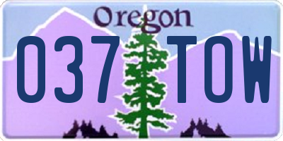 OR license plate 037TOW