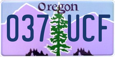 OR license plate 037UCF