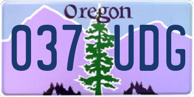 OR license plate 037UDG