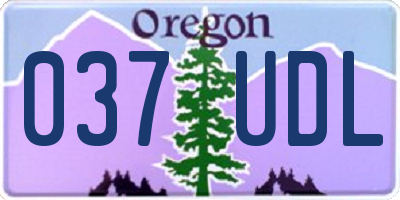 OR license plate 037UDL