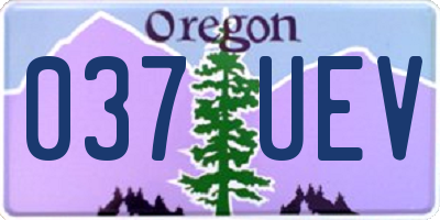 OR license plate 037UEV