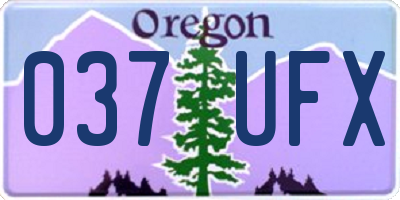 OR license plate 037UFX
