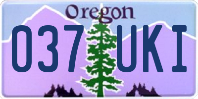 OR license plate 037UKI