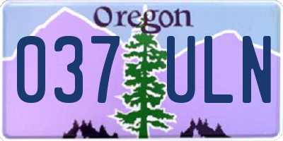 OR license plate 037ULN
