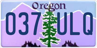 OR license plate 037ULQ