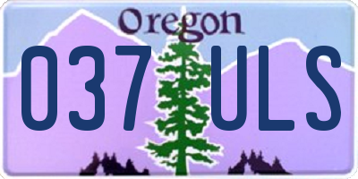 OR license plate 037ULS