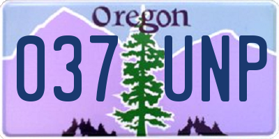 OR license plate 037UNP