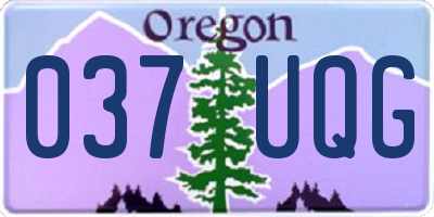 OR license plate 037UQG