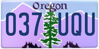 OR license plate 037UQU